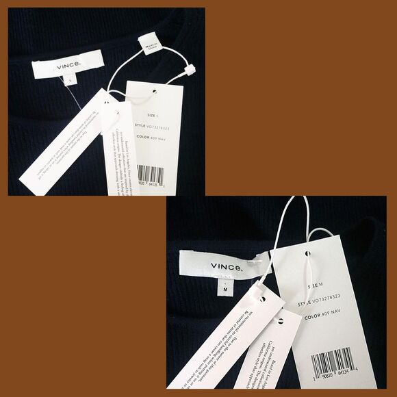 VINCE. NEW Minimalist Ribbed 100% Wool Fine Knit Long-Sleeve Pullover Sweater - Picture 5 of 10